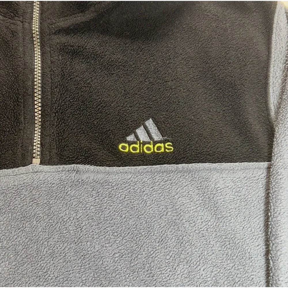 Adidas Gray Black‎ Youth Fleece 1/4 Zip Size Large 14/16 Long Sleeve